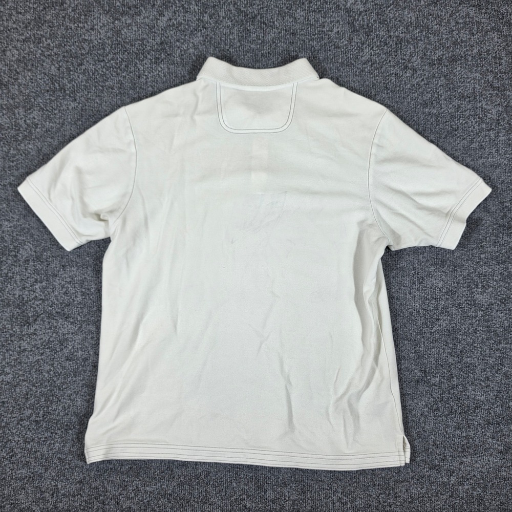 Tommy Bahama Mens Supima Cotton Polo Shirt Off White Cream Marlin Logo Size L - Picture 2 of 5